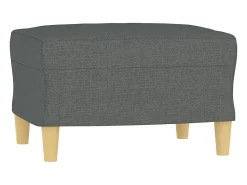 Sillón con taburete tela gris oscuro 60 cm