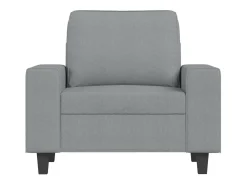 Sillón con taburete tela gris claro 60 cm