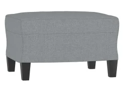 Sillón con taburete tela gris claro 60 cm