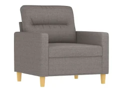 Sillón con taburete tela gris taupe 60 cm