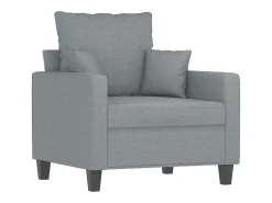 Sillón con taburete tela gris claro 60 cm