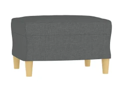 Sillón con taburete tela gris oscuro 60 cm ES22207