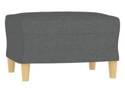 Sillón con taburete tela gris oscuro 60 cm ES22207