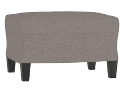 Sillón con taburete tela gris taupe 60 cm