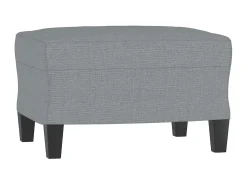 Sillón con taburete tela gris claro 60 cm