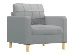 Sillón con taburete tela gris claro 60 cm ES93070