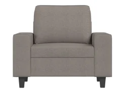 Sillón con taburete tela gris taupe 60 cm