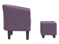 Sillón con taburete tela morado
