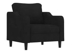 Sillón con taburete tela negro 60 cm