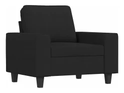 Sillón con taburete tela negro 60 cm