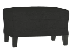 Sillón con taburete tela negro 60 cm