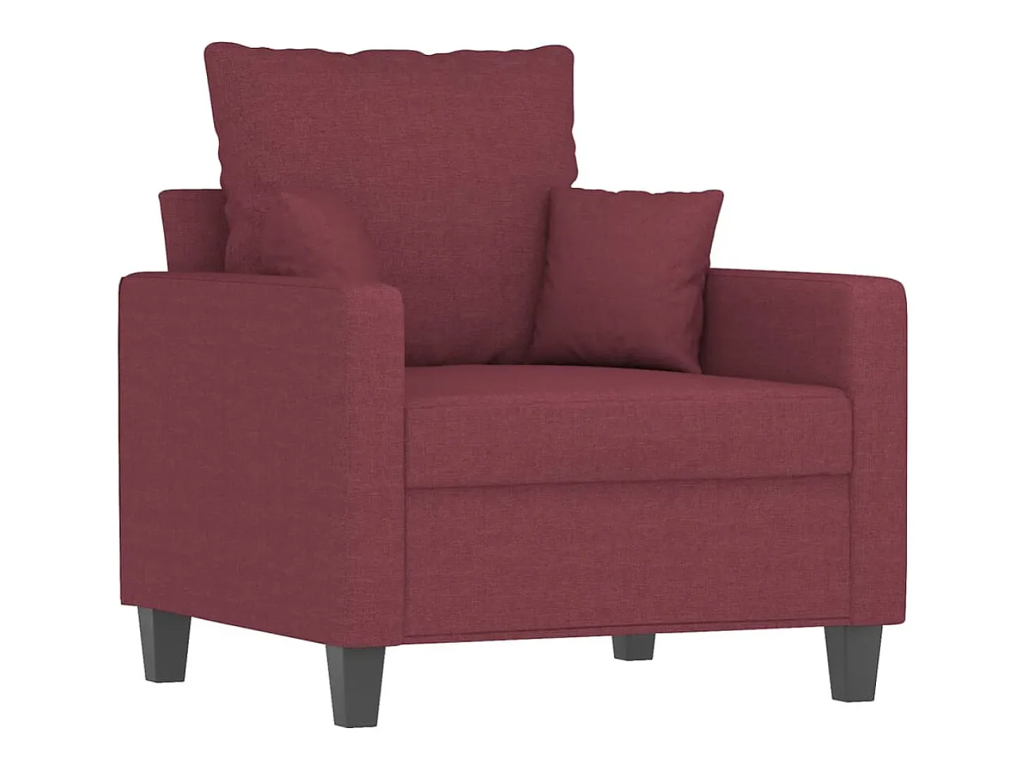 Sillón con taburete tela rojo tinto 60 cm