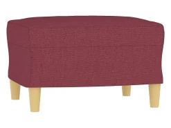 Sillón con taburete tela rojo tinto 60 cm