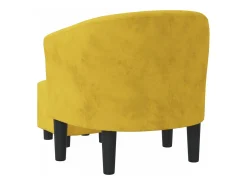 Sillón con taburete terciopelo amarillo