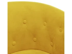 Sillón con taburete terciopelo amarillo