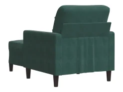 Sillón con taburete terciopelo verde oscuro 60 cm