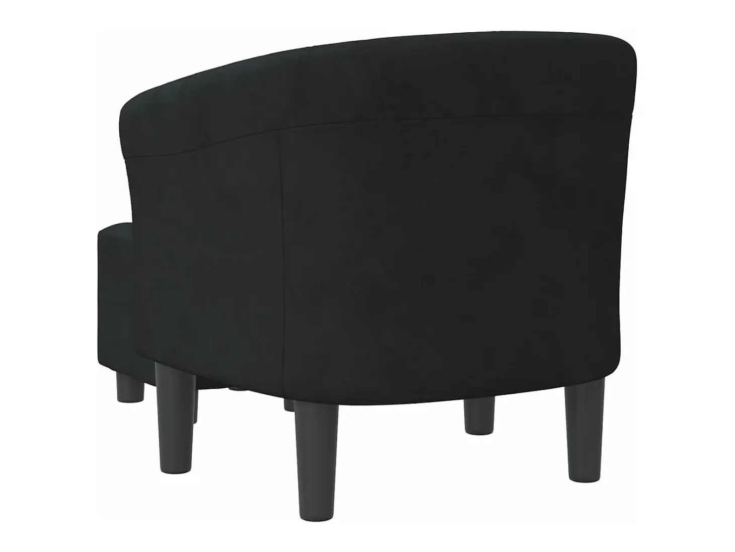 Sillón con taburete terciopelo negro