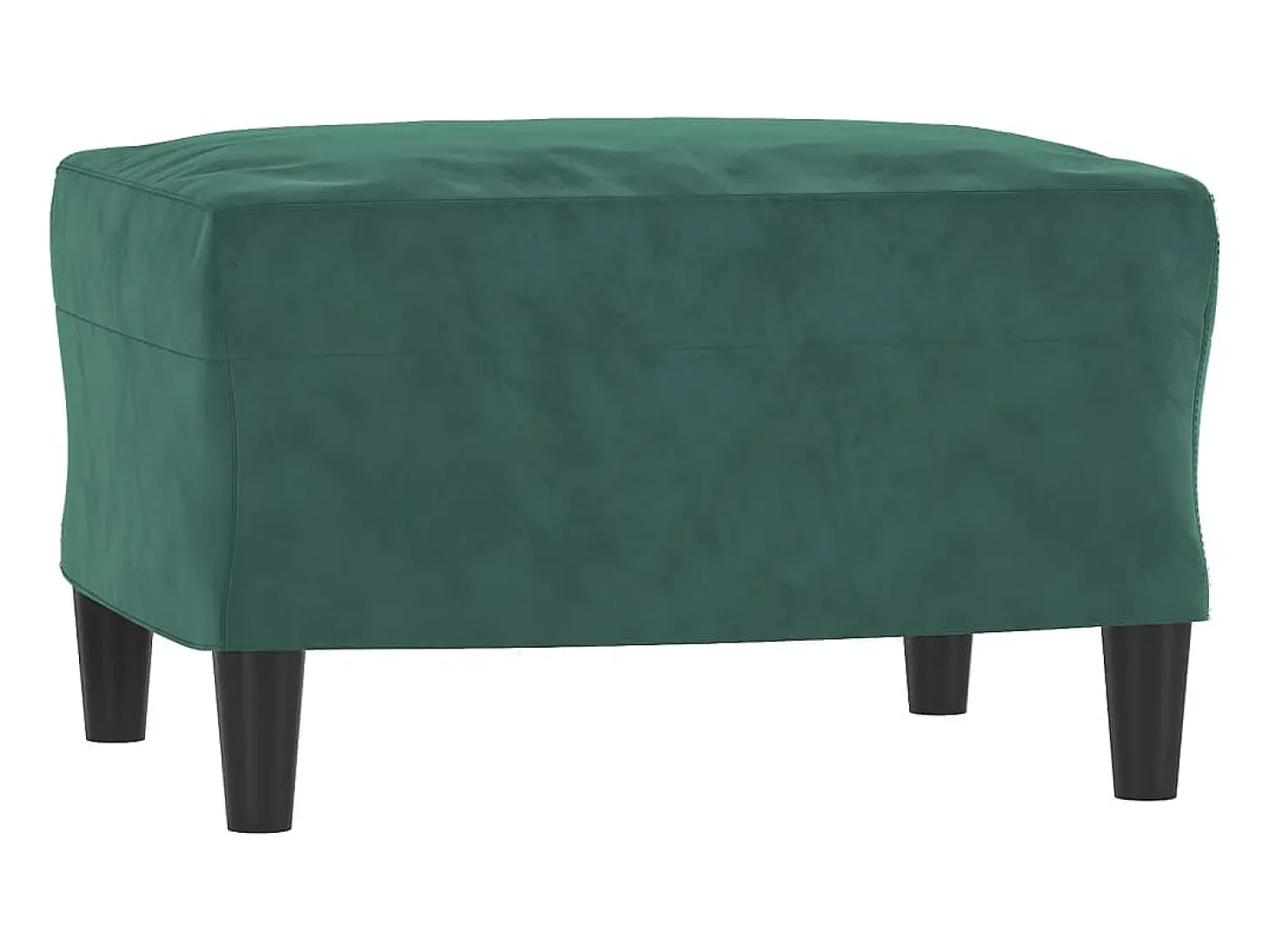 Sillón con taburete terciopelo verde oscuro 60 cm