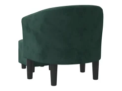 Sillón con taburete terciopelo verde oscuro