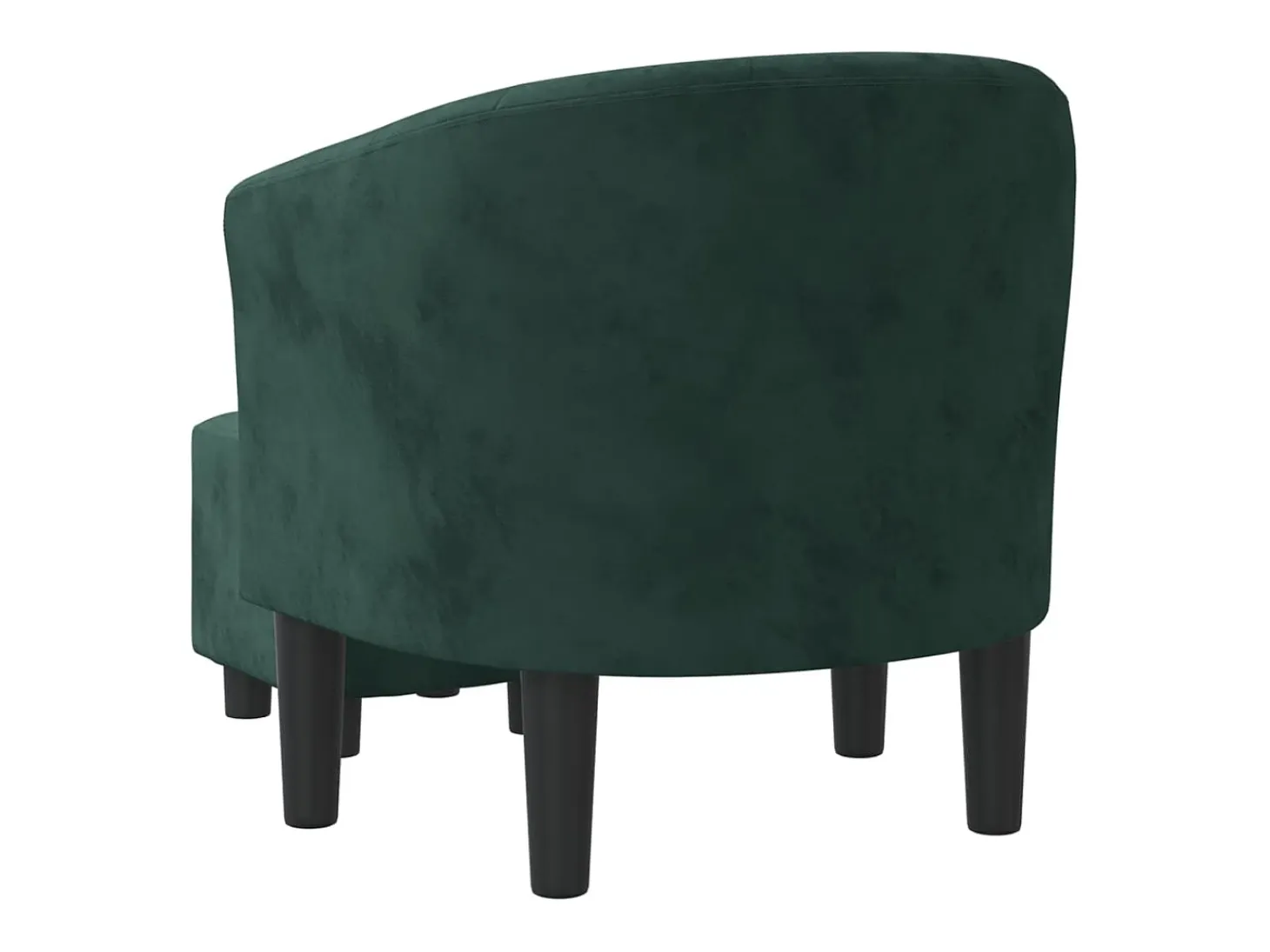 Sillón con taburete terciopelo verde oscuro