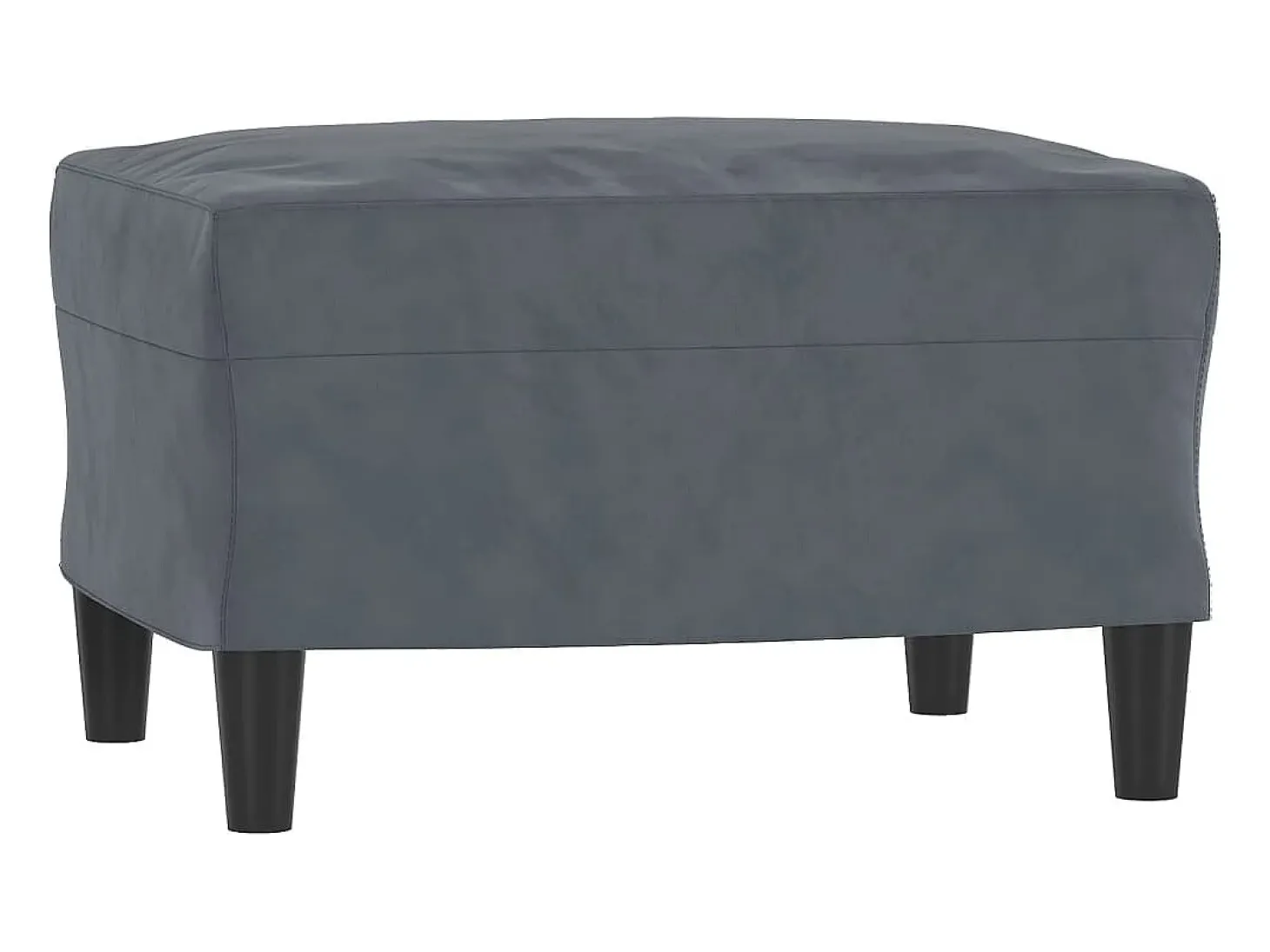 Sillón con taburete terciopelo gris oscuro 60 cm