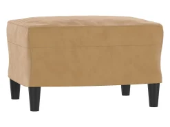 Sillón con taburete terciopelo marrón 60 cm