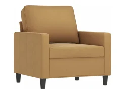 Sillón con taburete terciopelo marrón 60 cm
