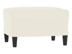 Sillón con taburete terciopelo crema 60 cm