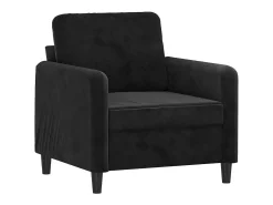 Sillón con taburete terciopelo negro 60 cm ES969140