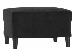 Sillón con taburete terciopelo negro 60 cm ES969140