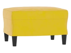 Sillón con taburete terciopelo amarillo 60 cm