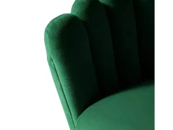 Sillón concha butaca diseño moderno terciopelo patas doradas Calicis - Verde oscuro