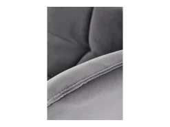 Sillón contemporáneo de terciopelo gris con patas de metal negro de diseño BRIAC