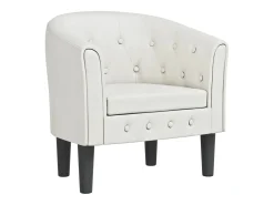 Sillón cuero sintético blanco