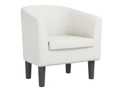 Sillón cuero sintético blanco