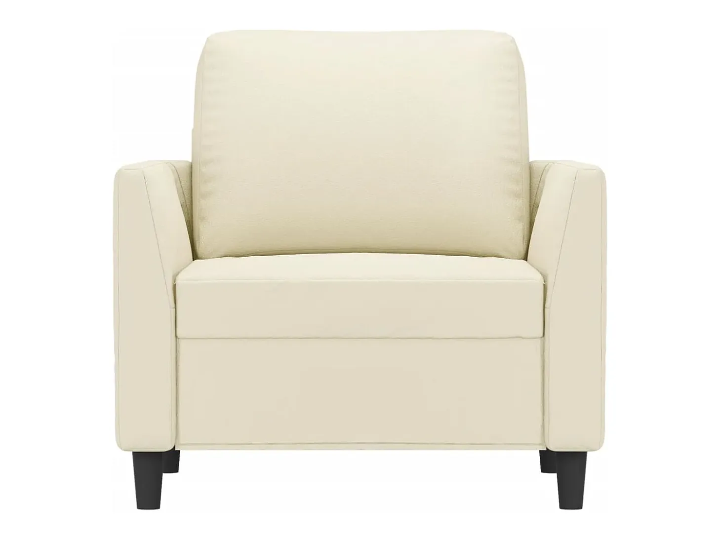 Sillón cuero sintético crema 60 cm