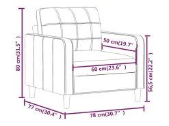 Sillón cuero sintético crema 60 cm
