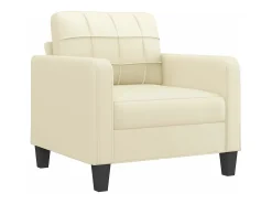 Sillón cuero sintético crema 60 cm