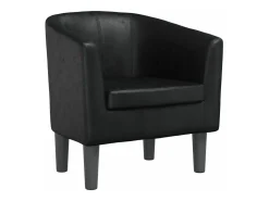 Sillón cuero sintético negro