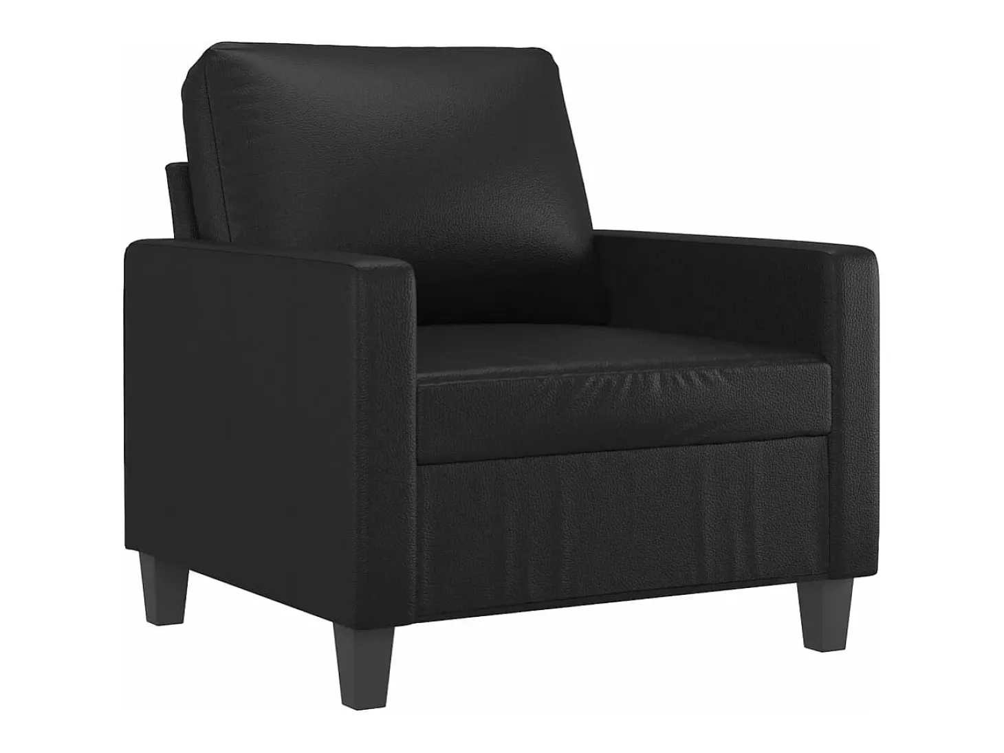 Sillón cuero sintético negro 60 cm