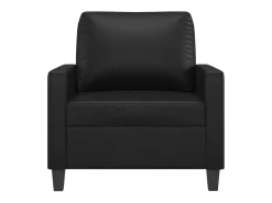 Sillón cuero sintético negro 60 cm