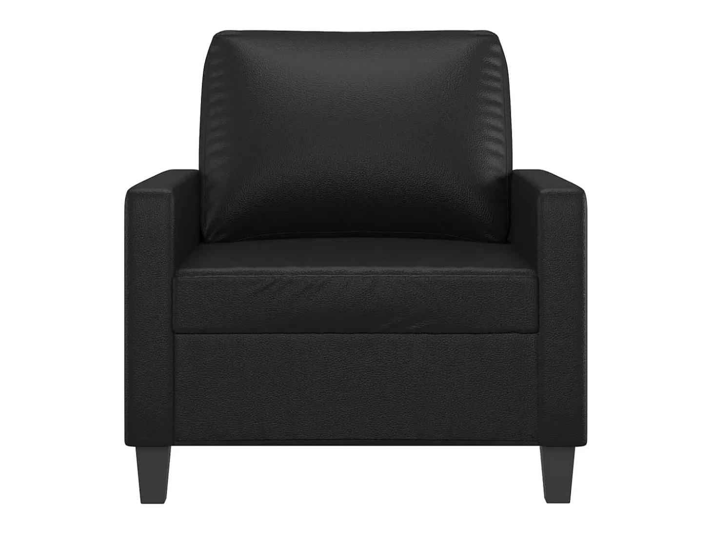 Sillón cuero sintético negro 60 cm