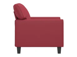Sillón cuero sintético rojo tinto 60 cm