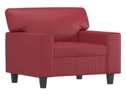 Sillón cuero sintético rojo tinto 60 cm