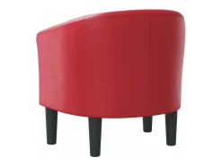 Sillón cuero sintético rojo