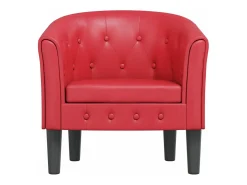 Sillón cuero sintético rojo