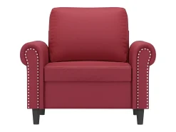 Sillón cuero sintético rojo tinto 60 cm