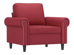 Sillón cuero sintético rojo tinto 60 cm