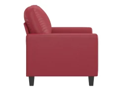 Sillón cuero sintético rojo tinto 60 cm