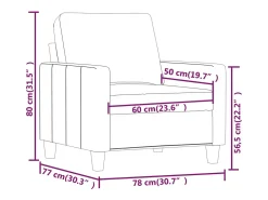 Sillón cuero sintético rojo tinto 60 cm